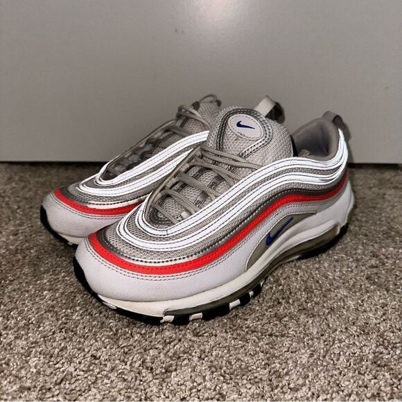 Nike Air Max 97 ESS White/Racer Blue Flash Crimson Women’s Size 7 - Picture 3 of 10